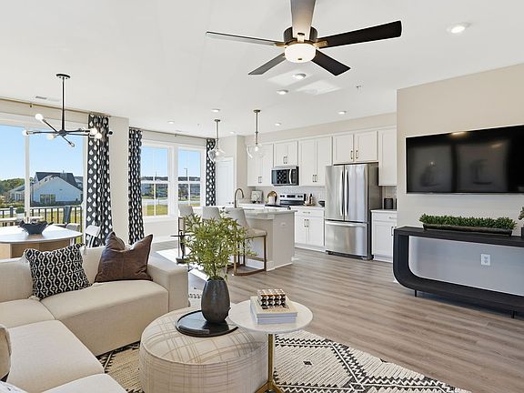 The great room of the Amber by Brookfield Residential.