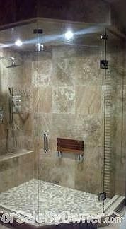 Master Shower ! : Master suite contains spacious bedroom area, built in sound system