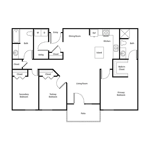 Floor plan Three Bedroom