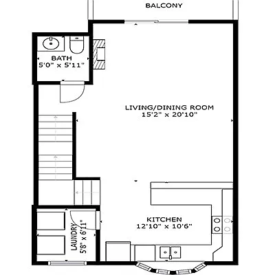 Floor plan 2 bedroom TH
