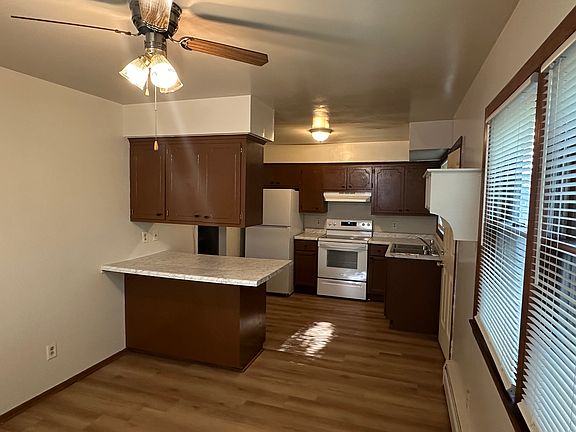 kitchen and the dining room.