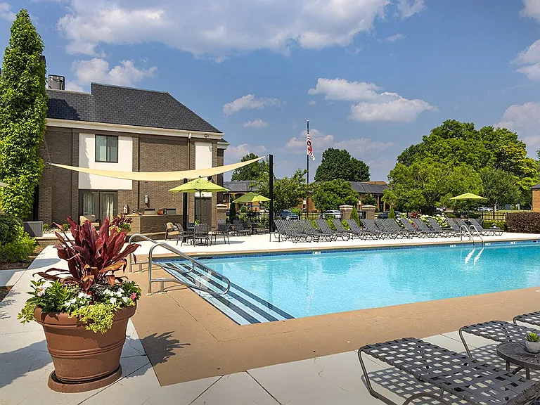 Resort-inspired pool and expansive sundeck