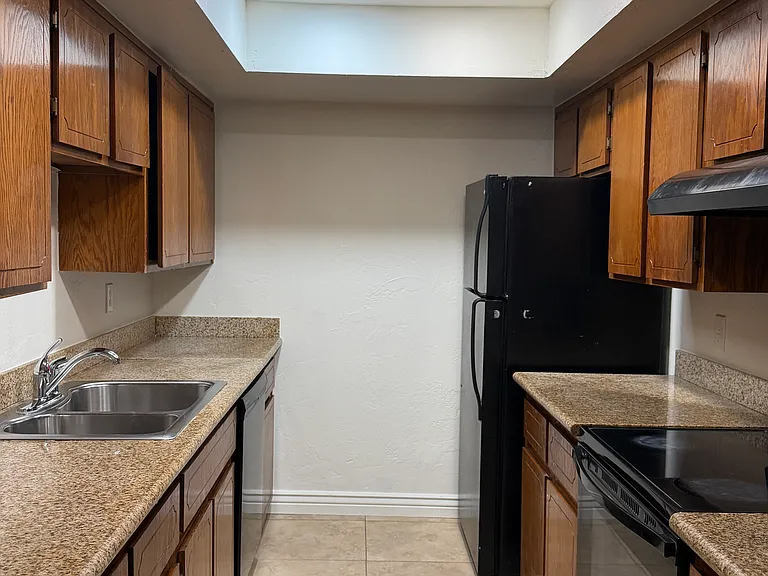 Gallery kitchen with upgraded recessed LED lighting