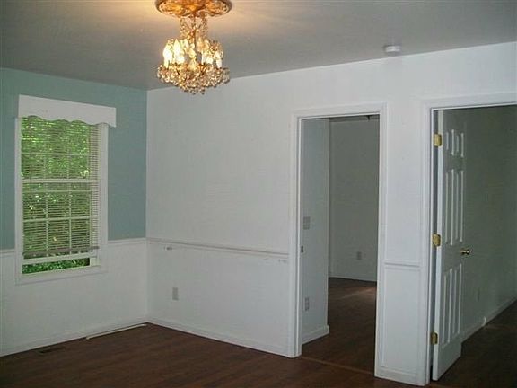 Living room with chandelier