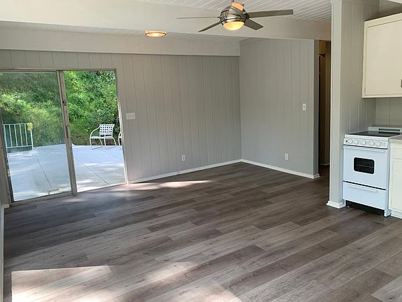 View from apartment to private outdoor deck