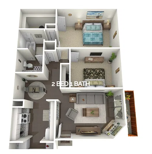 Floor plan 2B-1B