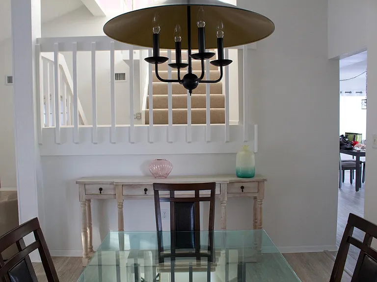 Large dining table off kitchen and living room