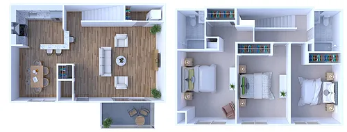 Floor plan 3BR - 2BTH Upgraded
