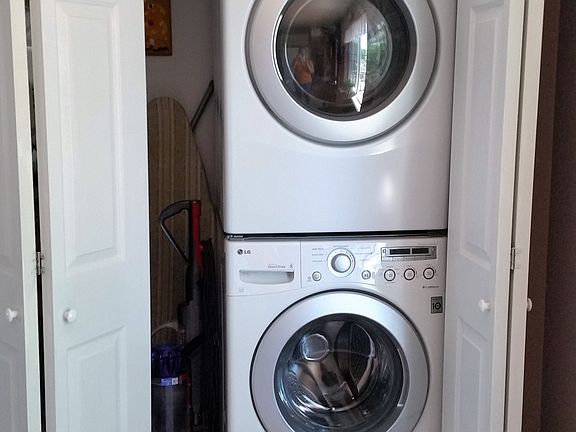 Laundry closet in kitchen