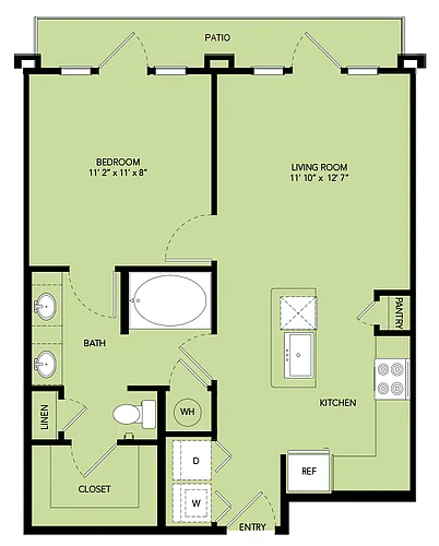 Floor plan A2-665sf-A21.8