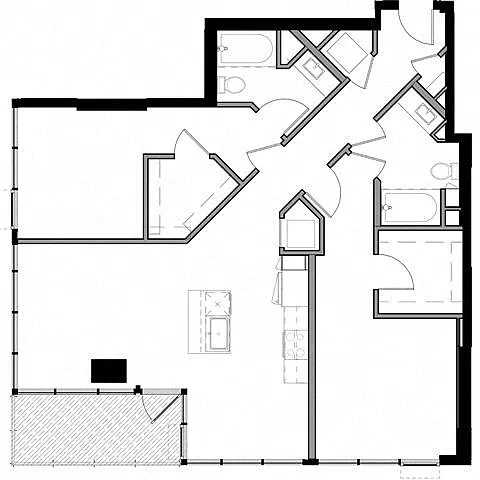 Floor plan 2M w/ Balcony