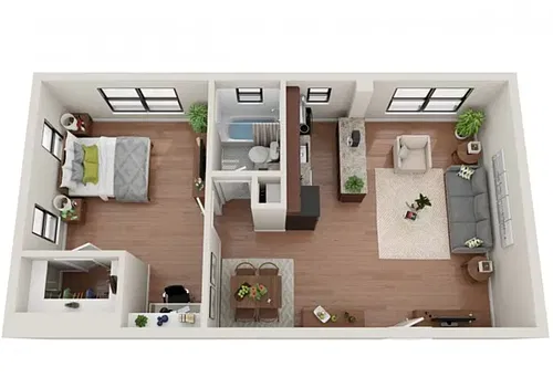 Floor plan 1 Bedroom Grand