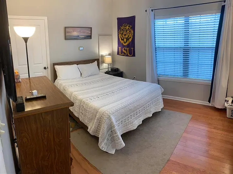 Bedroom setup prior to new floors