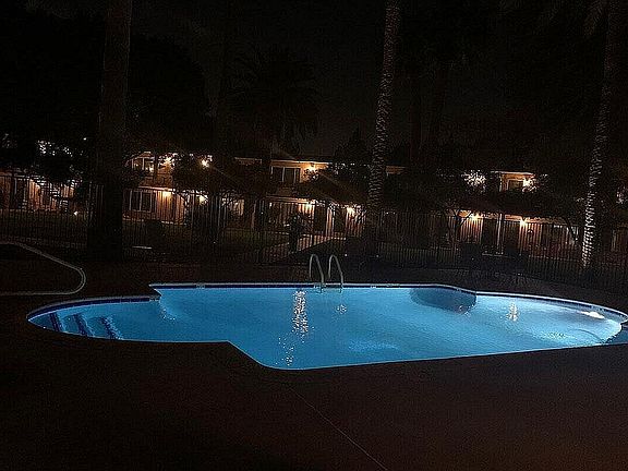 Nighttime View Pool Area