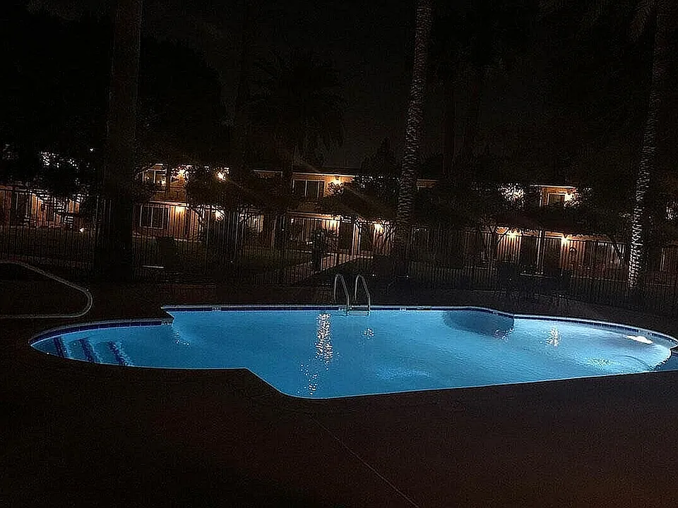 Nighttime View Pool Area