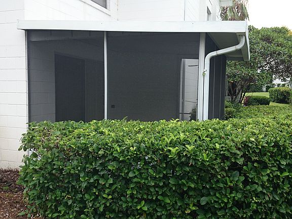 The screened in patio