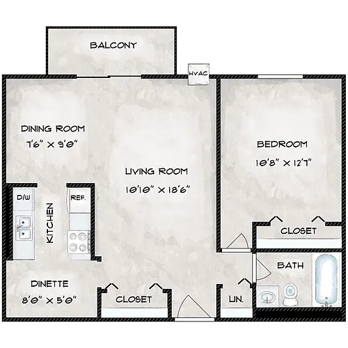 Floor plan 1Bedroom