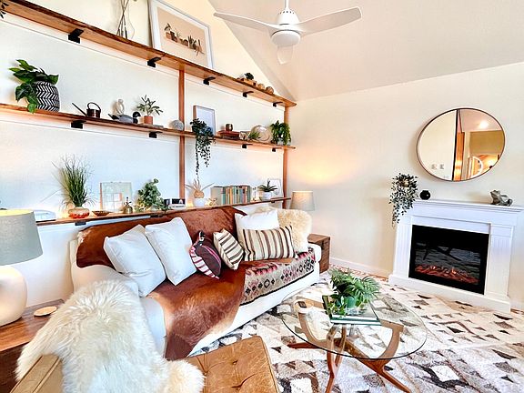 Living room and electric fireplace