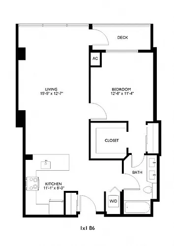 Floor plan 1X1 B6