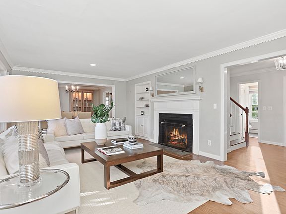 Living Room Hearth & Open Floor Plan