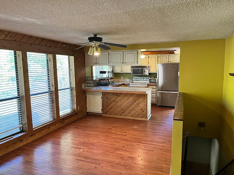 Dining and kitchen.