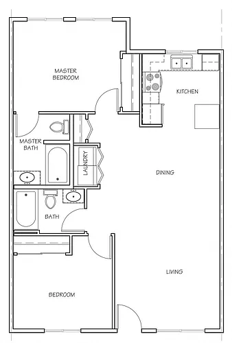 Floor plan 2 bedroom 2 bath