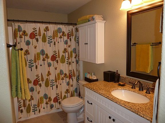 Main Bathroom with updated vanity.