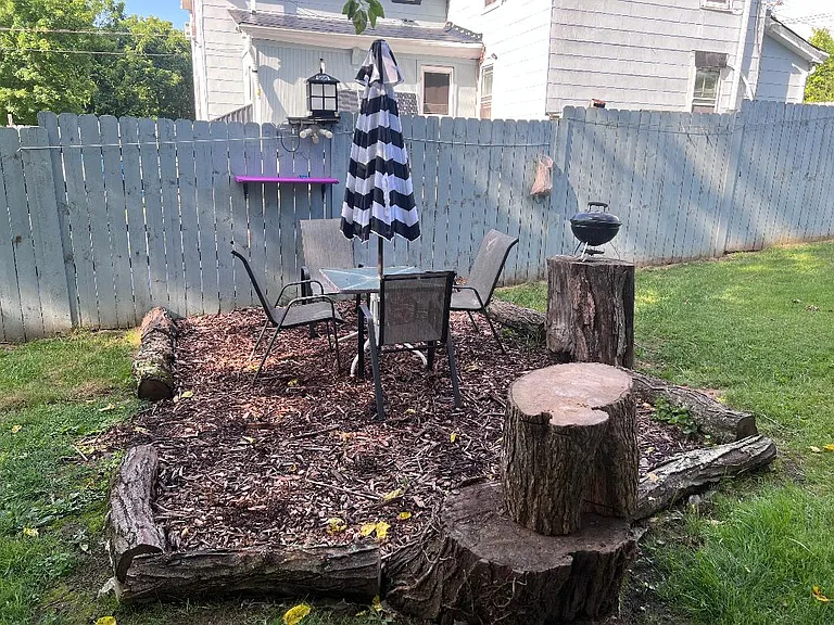 Private backyard area