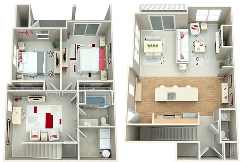 Floor plan Two Bedroom Townhome A