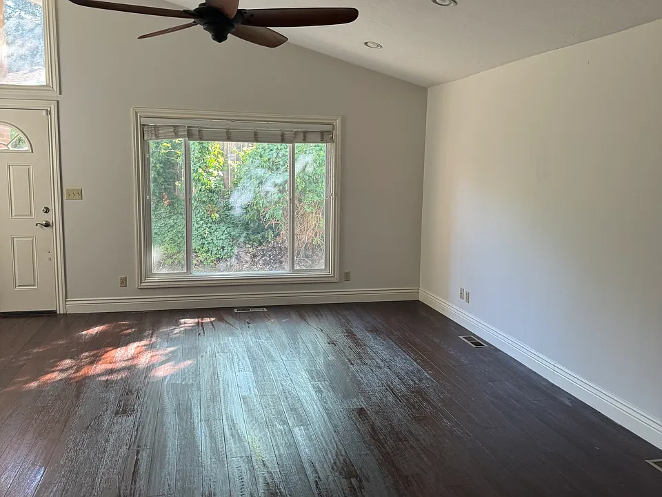 Large living room, open floor plan to kitchen