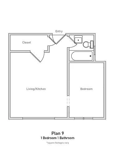 Floor plan Floor Plan 9 1BR 1BA