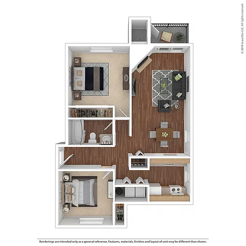 Floor plan Two Bed One Bath