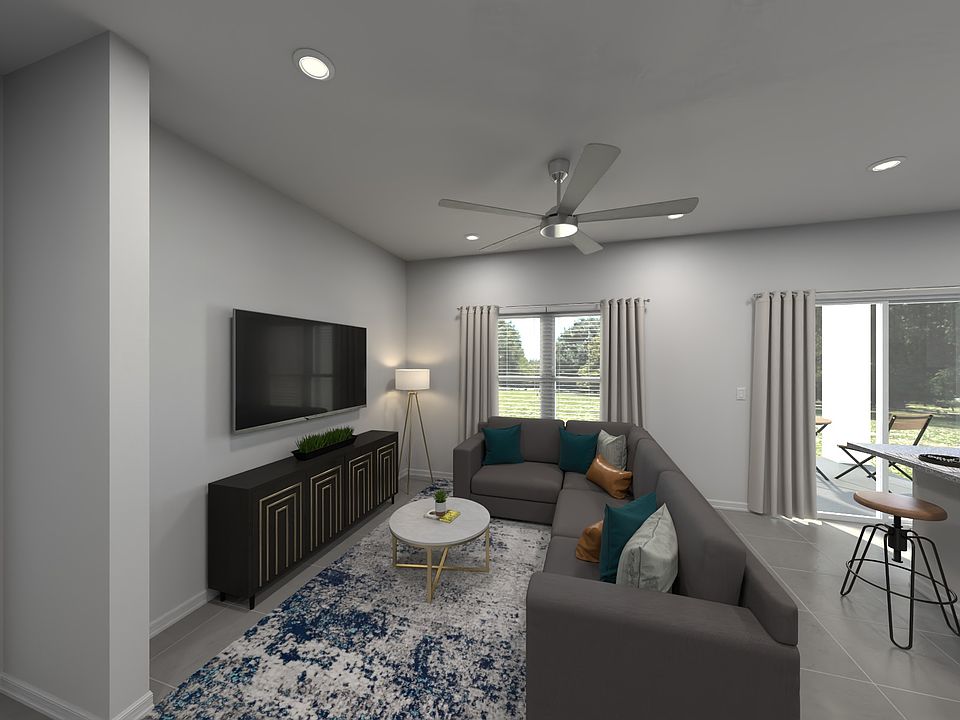 Virtual rendering of living room in Asher floorplan