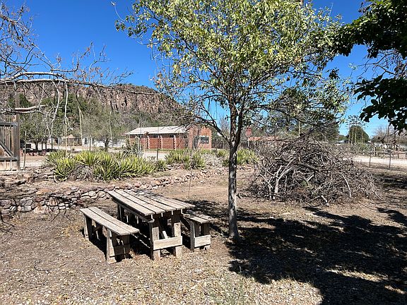This is the view in the yard looking towards Sleeping Lion Mountain.