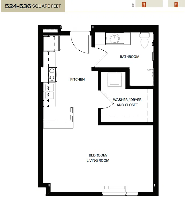 Floor plan Studio 80