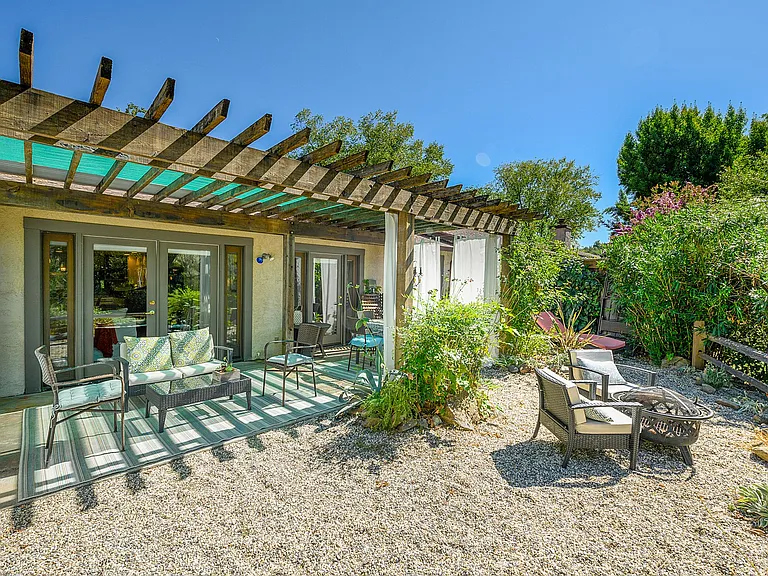 Gorgeous and spacious outdoor patio; it's like having an extra living space with a dining table and a couch.