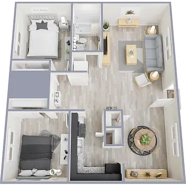 Floor plan Two Bedroom One Bath