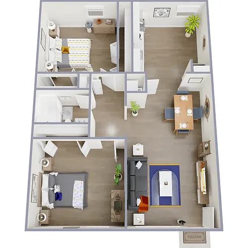 Floor plan Two bedroom one bathroom