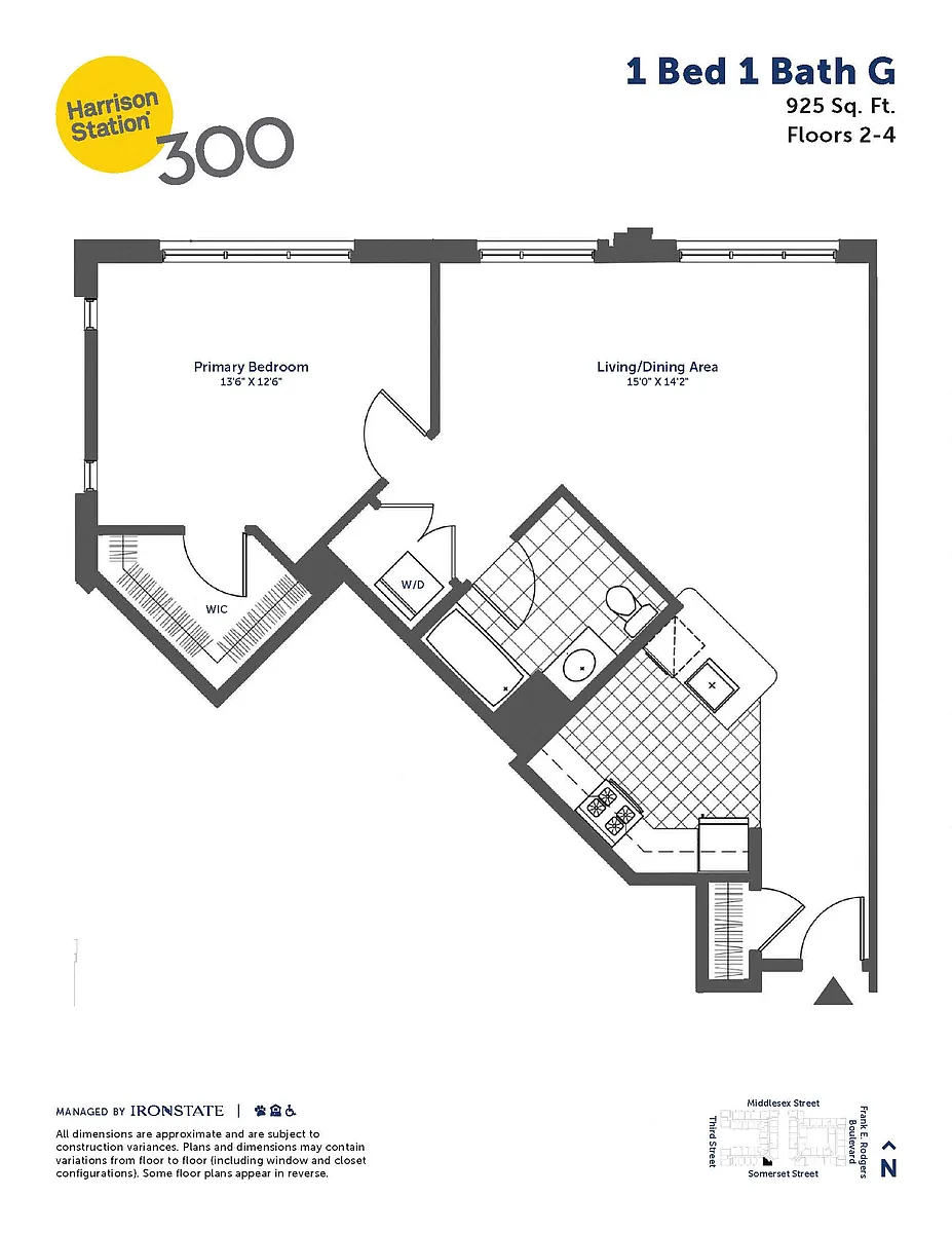 Floor plan 1 Bed 1 Bath G