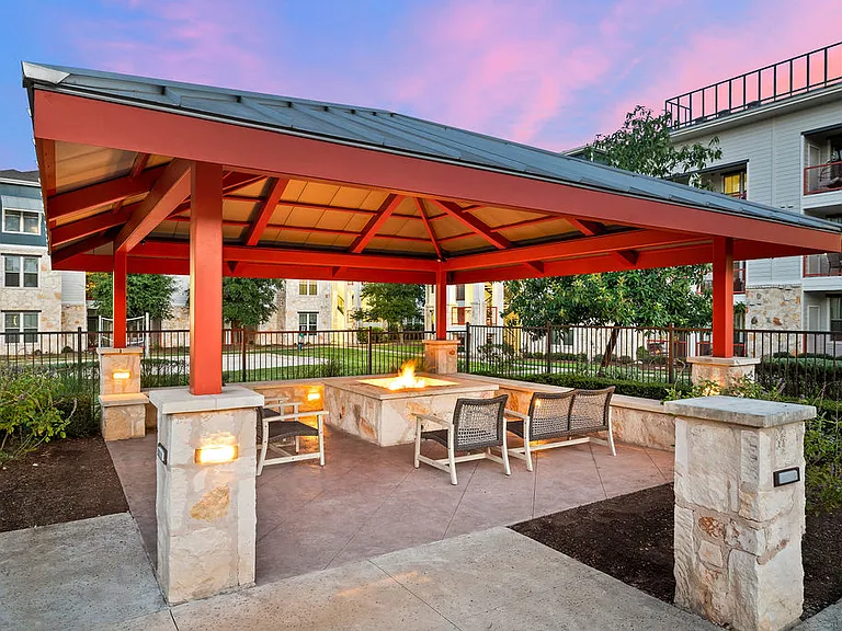 Covered Fire Pit with Cozy Seating