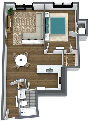 Floor plan Valley Green - 1 Bedroom Distinct