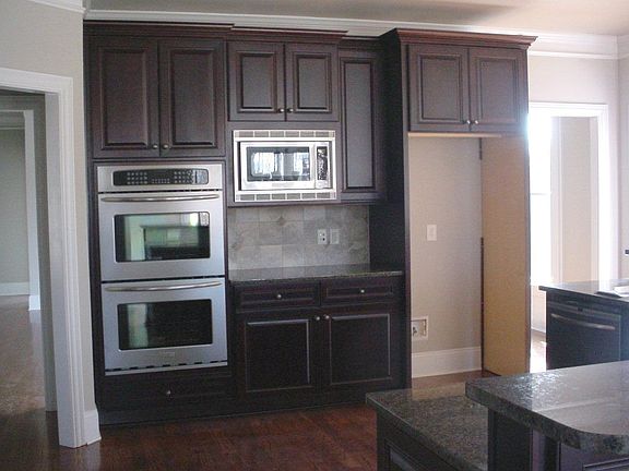 Convection ovens and this microwave are part of the stainless steel appliance 