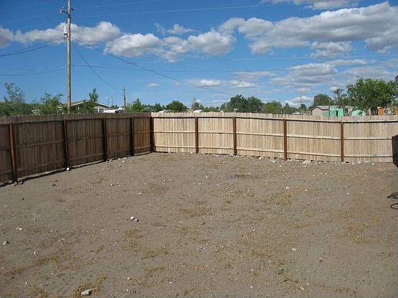 fenced back yard