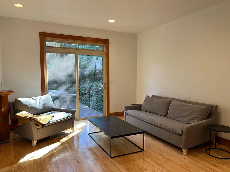 Living room and slider to deck