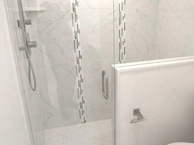 SUBWAY TILED 2/3 BDRM WALK -IN DOUSING SHOWER