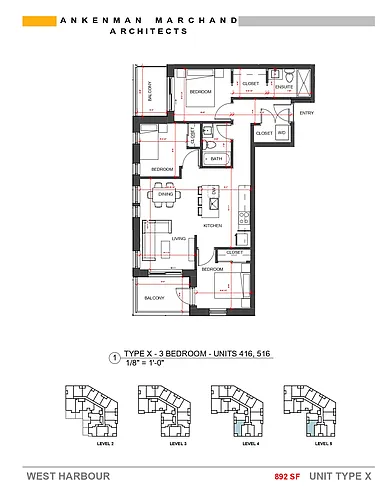 Floor plan 3 bd X