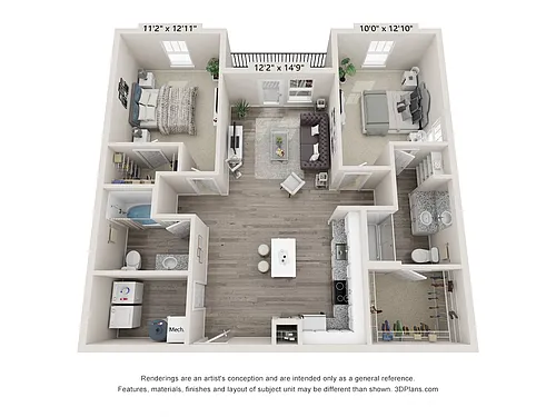 Floor plan 2 bedroom | B1