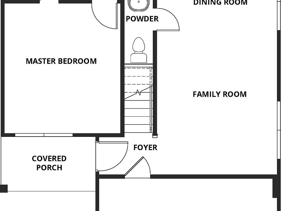 The first floor of the Primrose has open living spaces.