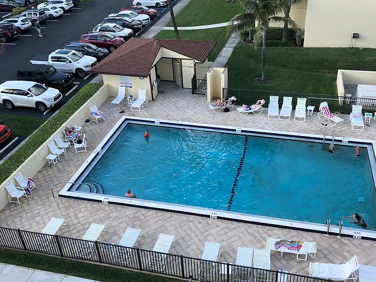 View of the pool from our condo , We are 5 th floor corner north facing unit .