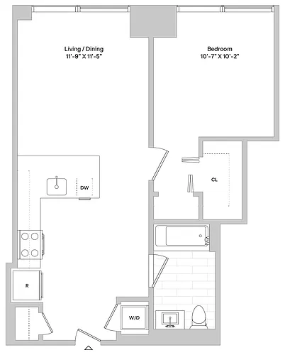 Floor plan A1 | 1 Bed | 1 Bath